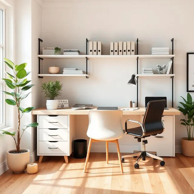 tidy, dusted home office after a Veras Maids visit in Kennesaw, GA