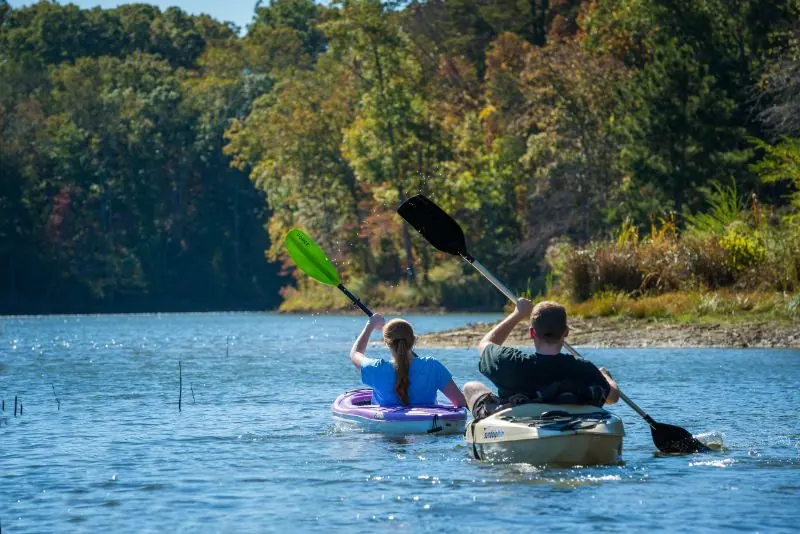 Kayakers on the Etowah River in Canton, Georgia