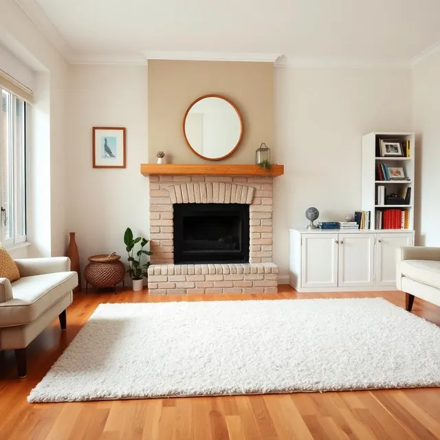 cozy living room with vacuumed rug after a Veras Maids visit in Smyrna, GA